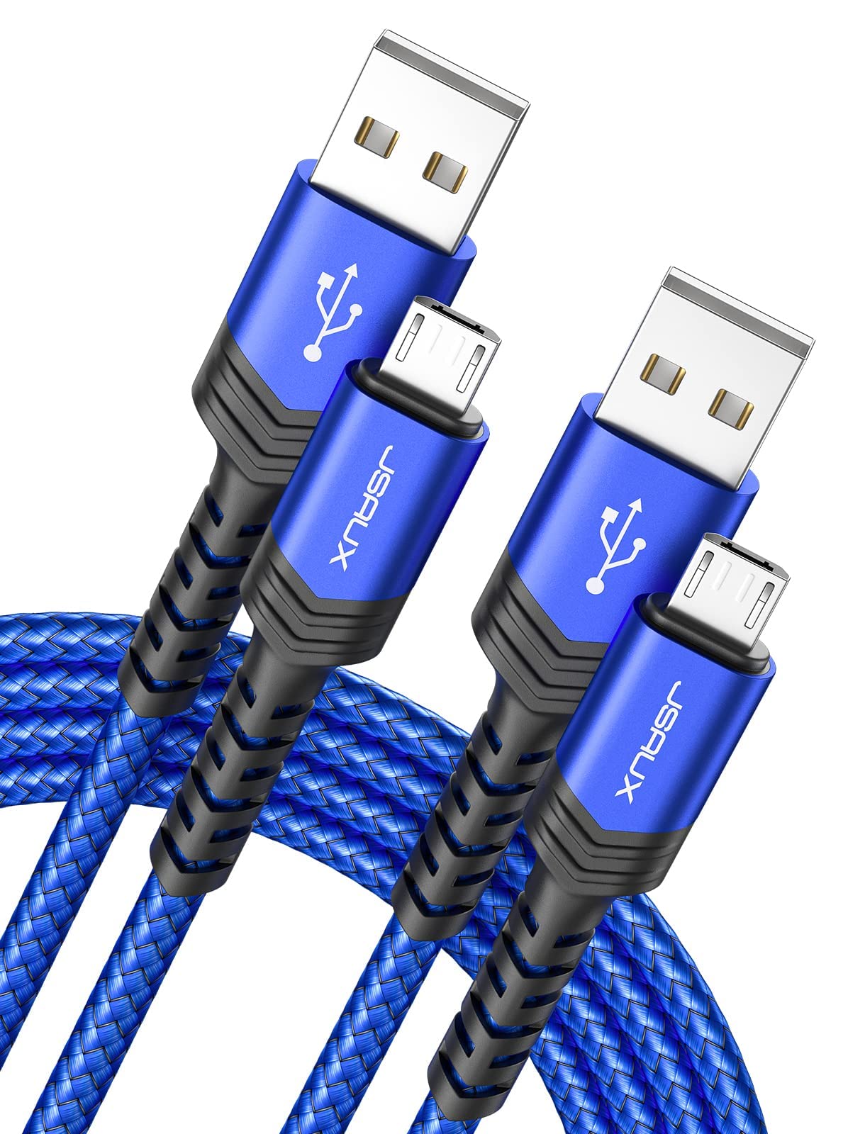 JSAUX Micro USB Cable Android Charger, (2-Pack 6.6FT) Micro USB Android Charger Cable Nylon Braided Cord Compatible with Galaxy S7 S6 J7 Edge Note 5, Kindle. MP3 JSAUX Micro USB Cable Android Charger, (2-Pack 6.6FT) Micro USB Android Charger Cable Nylon Braided Cord Compatible with Galaxy S7 S6 J7 Edge Note 5, Kindle. MP3